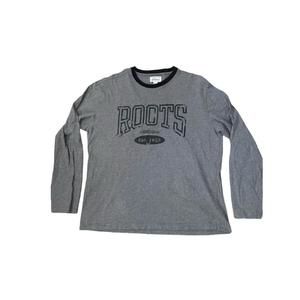 Roots Men's Gray Long Sleeve Shirt Size XL 100% Cotton Roots 73 Athletics